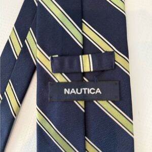 Nautica Navy and Green Striped Tie